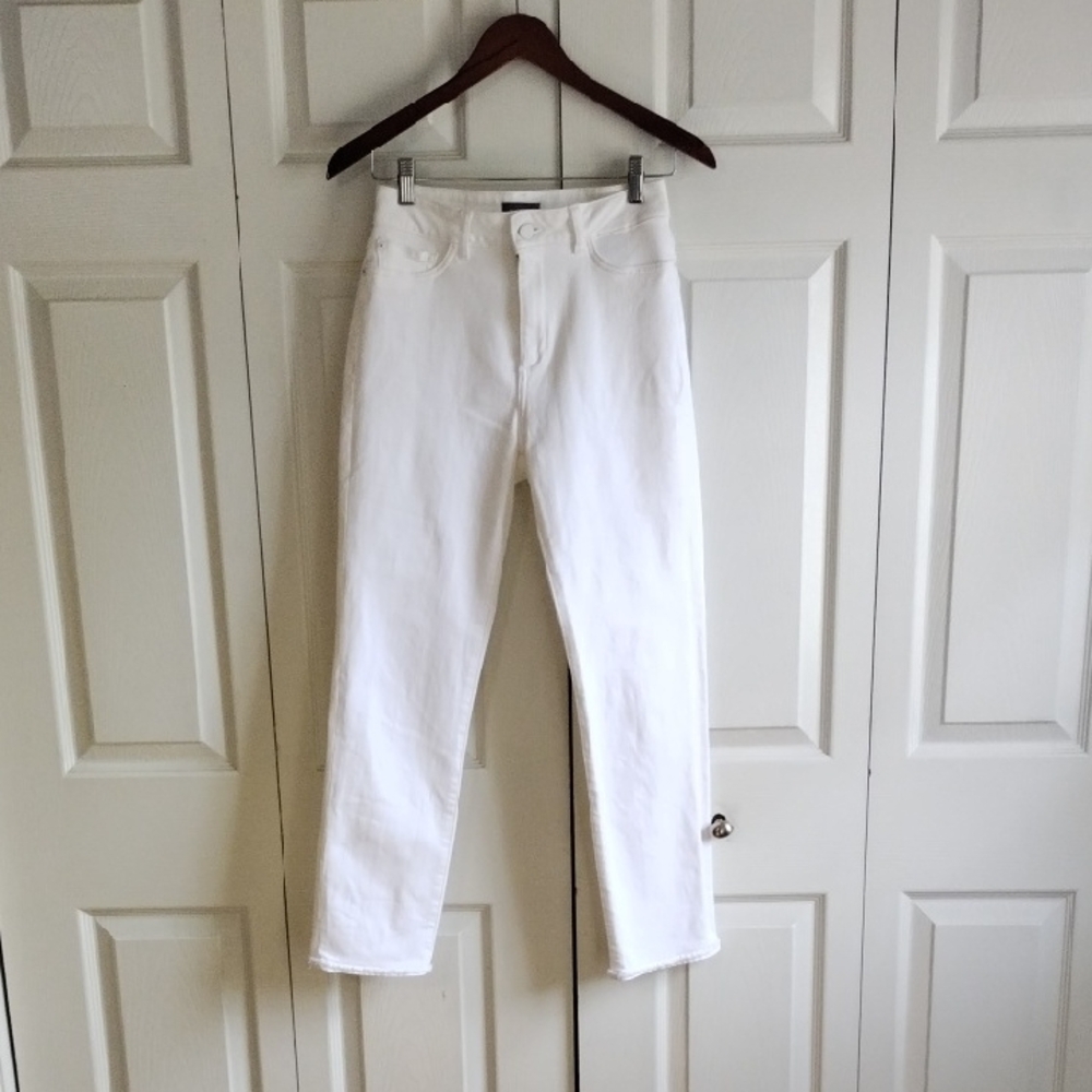 DL1969 Mara Straight Ankle Mid Rise White Jeans Size 27